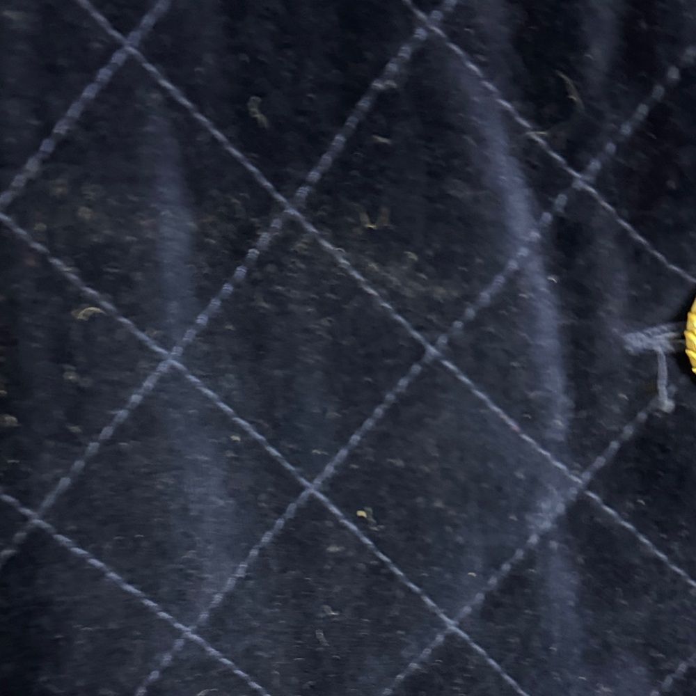 Vintage Herman Geist Blue Quilted Velvet Blazer Gold Buttons size L Quiet Luxury - Picture 7 of 11